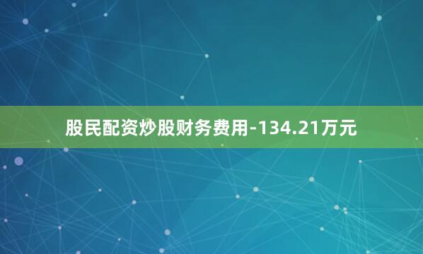 股民配资炒股财务费用-134.21万元